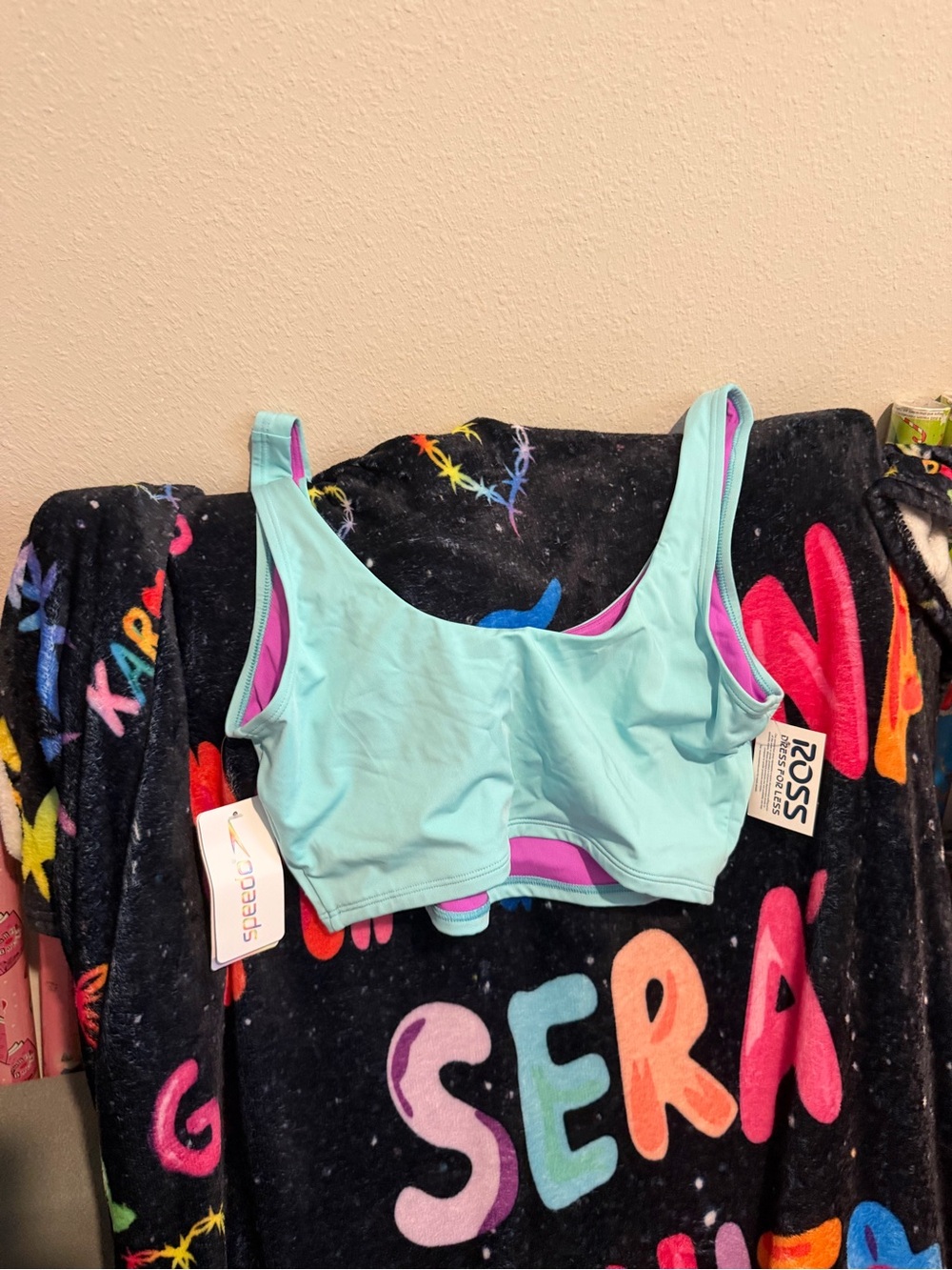 Speedo Aqua & Pink Reversible woman bra